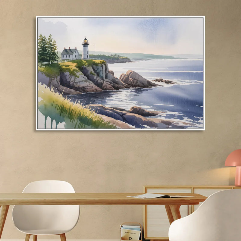 Nova Scotia Serenity Living Room - White Canvas Wall Art
