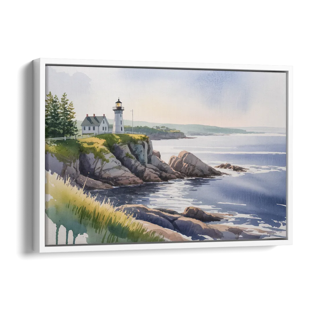 Nova Scotia Serenity Side - White Canvas Wall Art