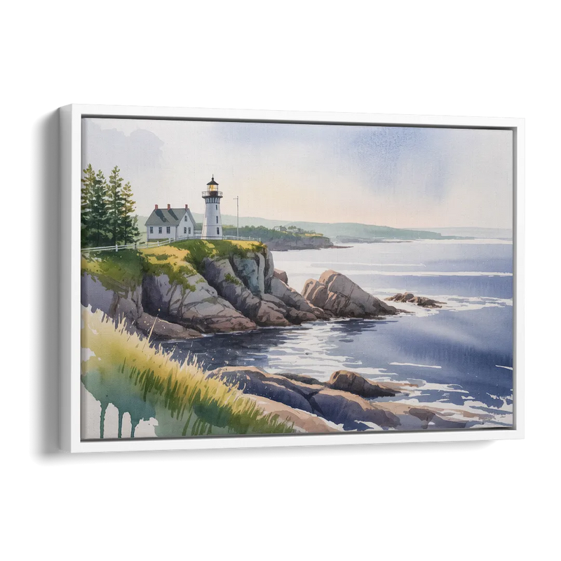 Nova Scotia Serenity Side - White Canvas Wall Art