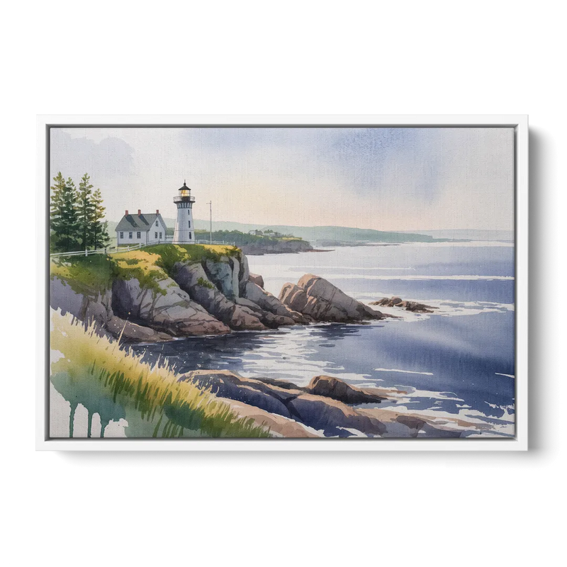 Nova Scotia Serenity Front - White Canvas Wall Art