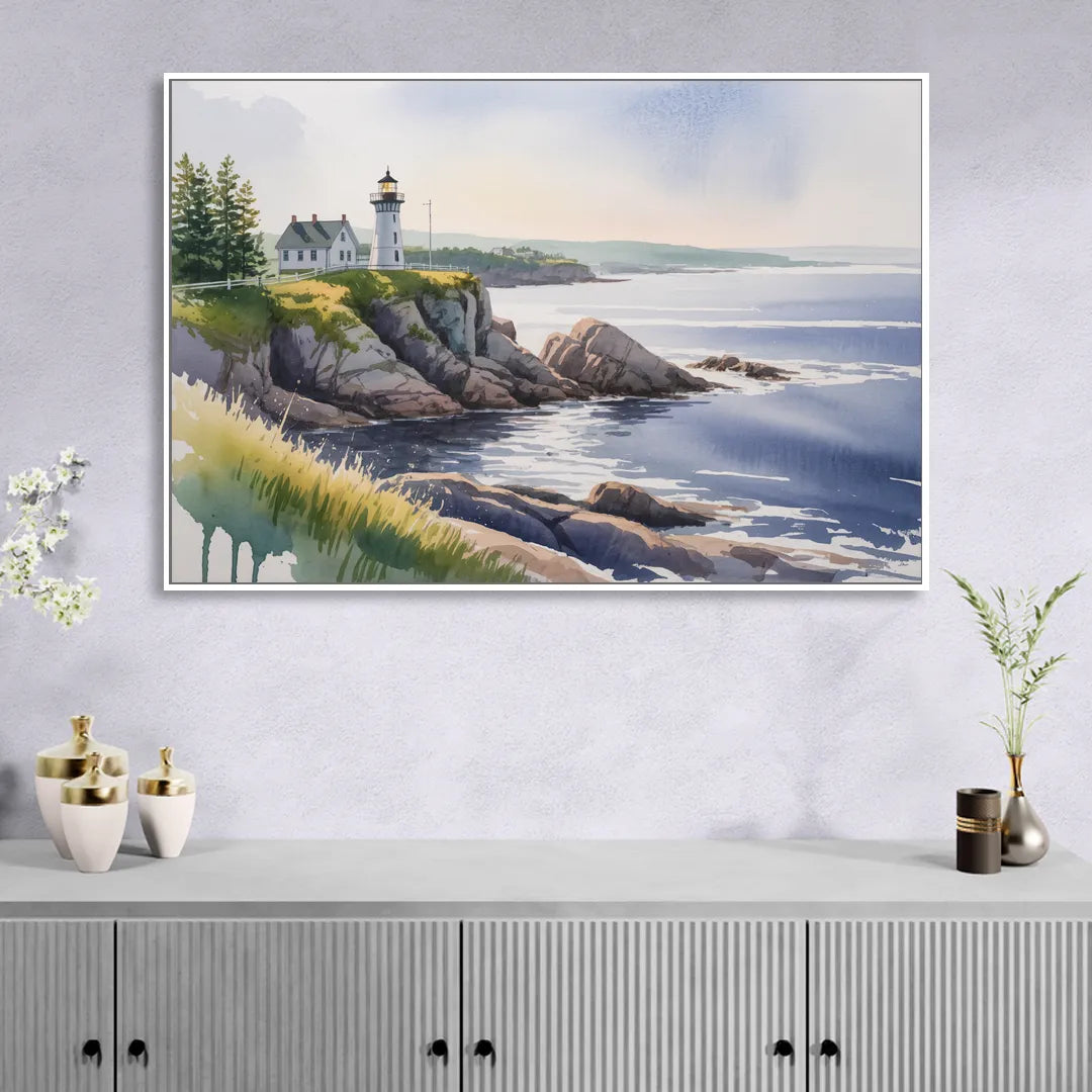 Nova Scotia Serenity Sitting Room - White Canvas Wall Art