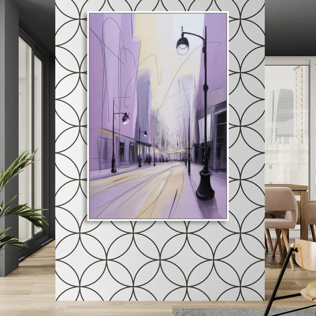 Nowy Swiat Stroll Living Room - White Canvas Wall Art