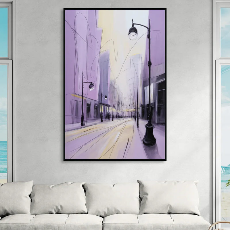 Nowy Swiat Stroll Living Room - Black Canvas Wall Art