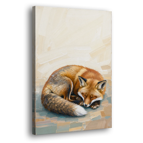 Nursery Wall Art Woodland Sleeping Fox Kit - Canvas Wall Art - Side