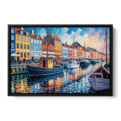 Nyhavn Serenity - Black Framed Canvas Wall Art - Front