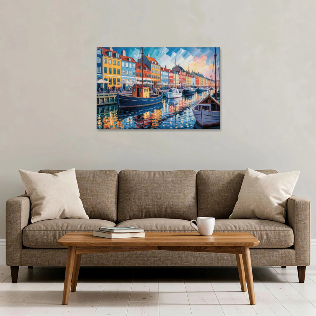 Nyhavn Serenity - Canvas Wall Art - Sofa - 36x24