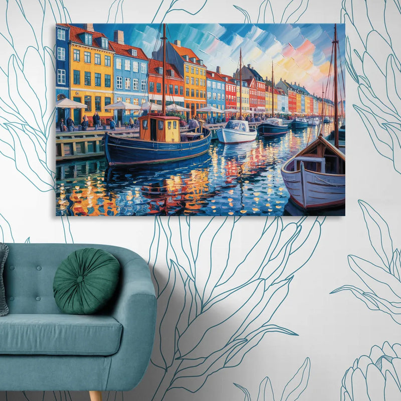 Nyhavn Serenity Sitting Room - Canvas Wall Art