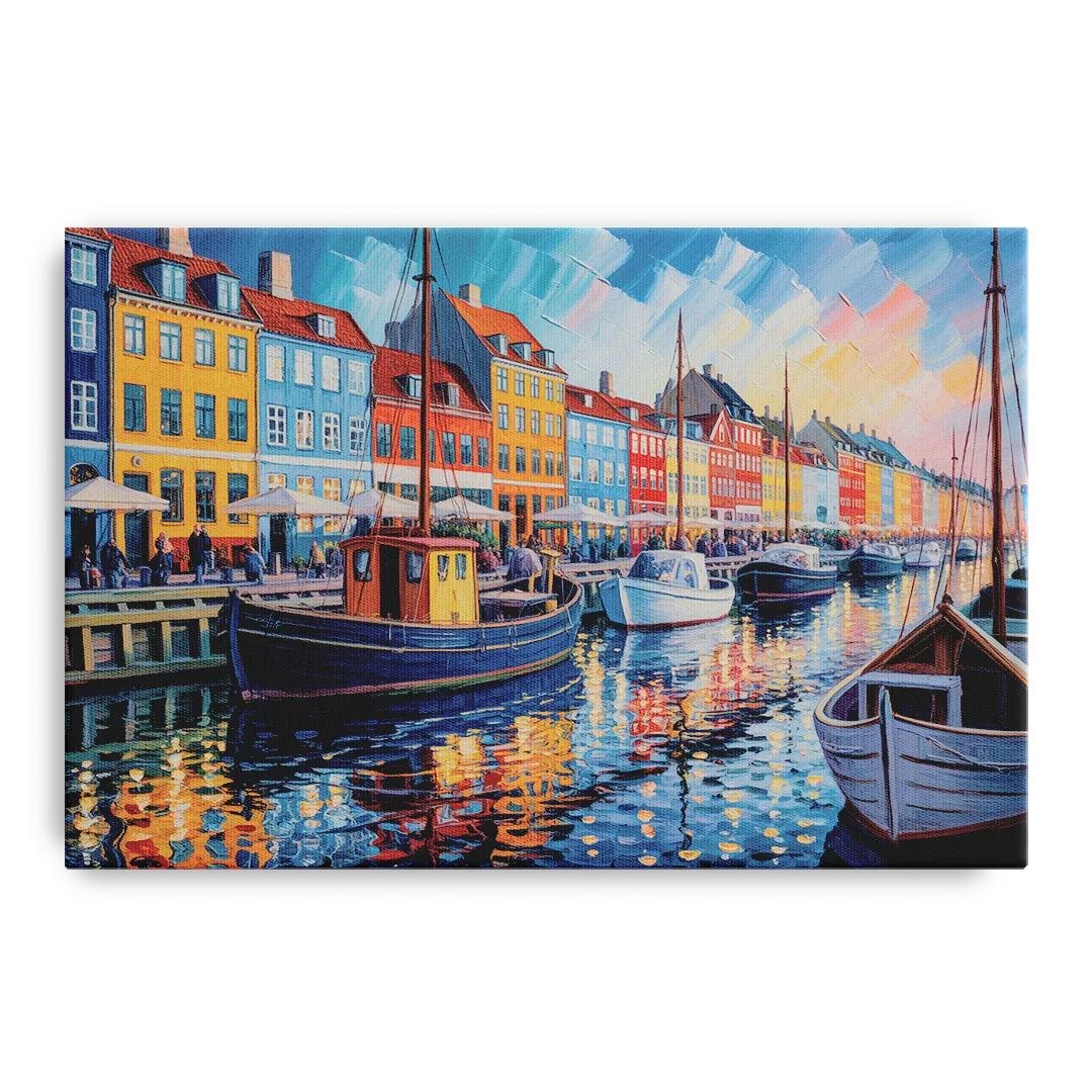 Nyhavn Serenity Front - Canvas Wall Art