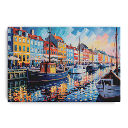 Nyhavn Serenity Front - Canvas Wall Art