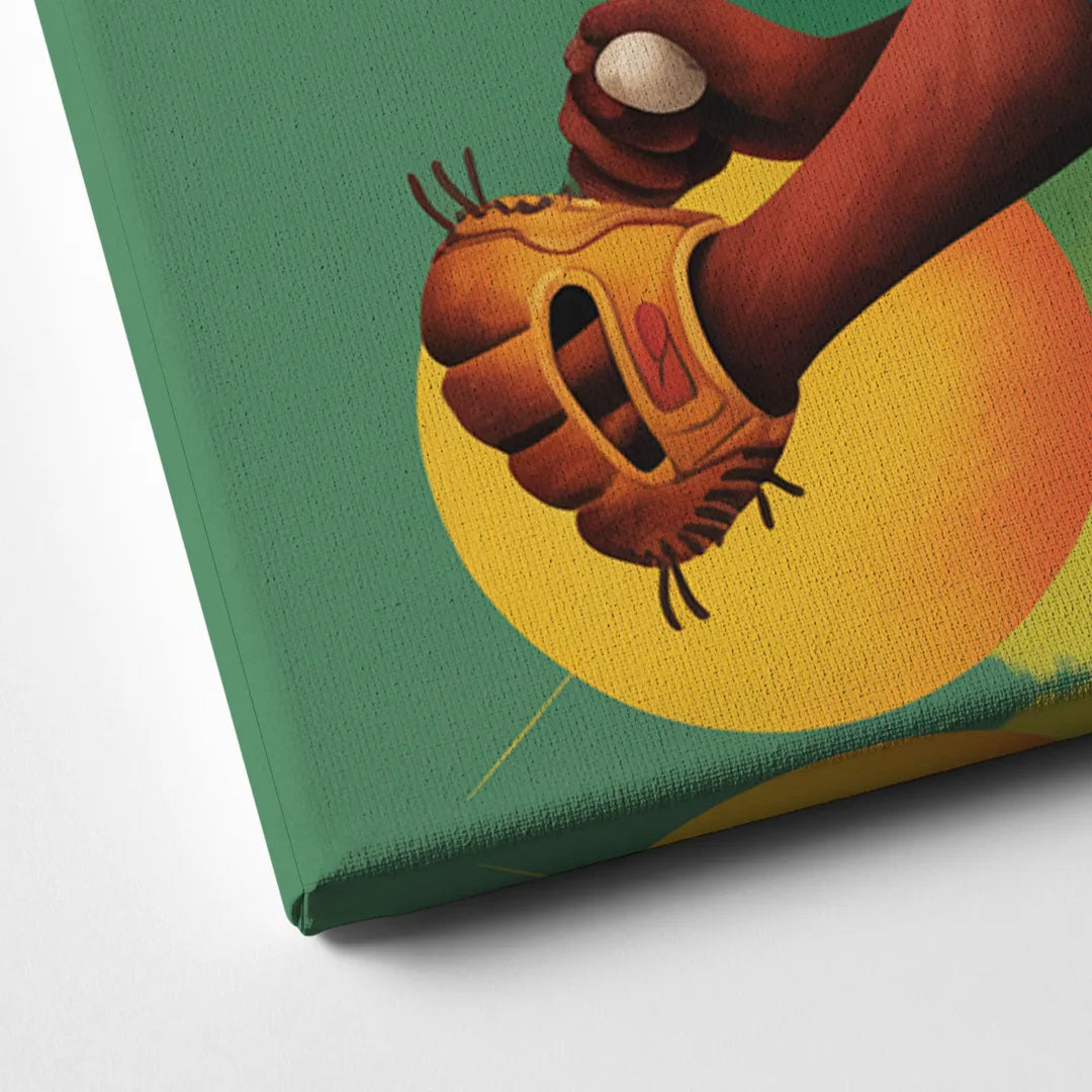 Oakland Athletics Abstract Baseball Energy Canvas Close Up