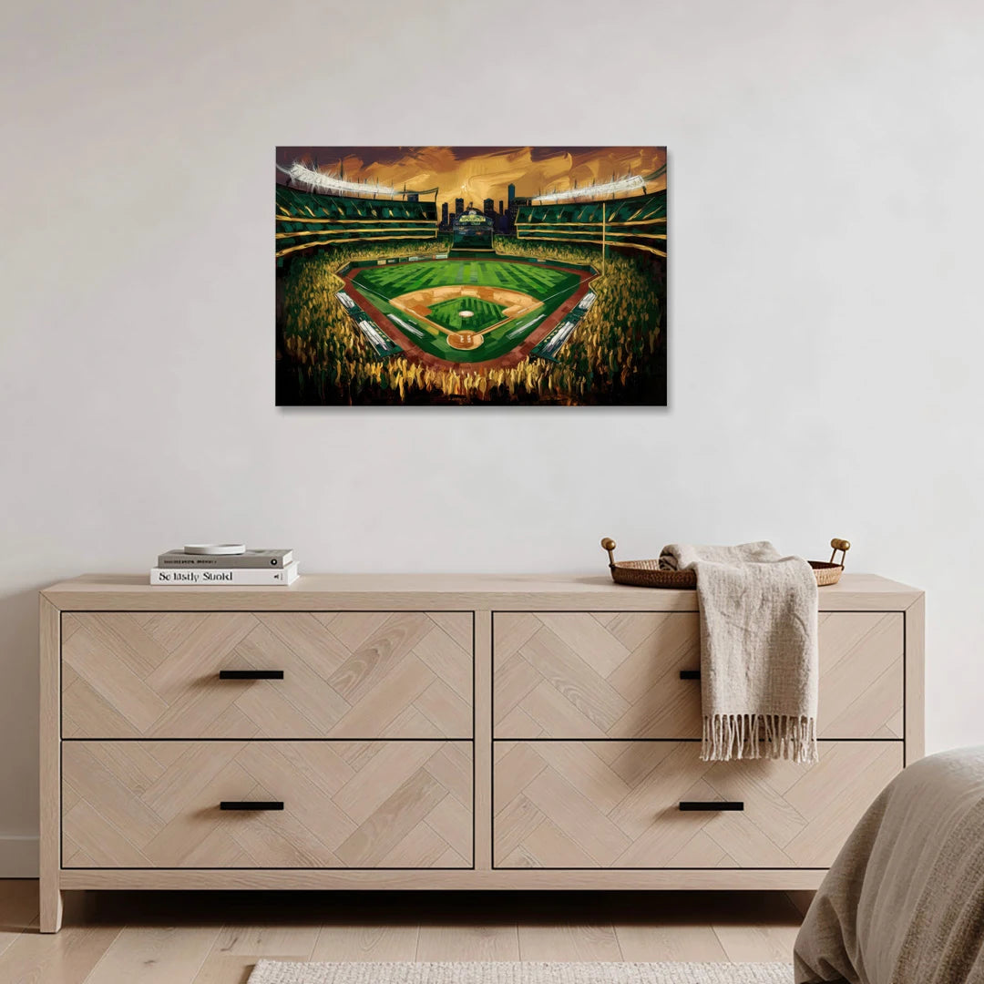 Oakland Athletics Stadium - Canvas Wall Art - Coffee Table - 36x24
