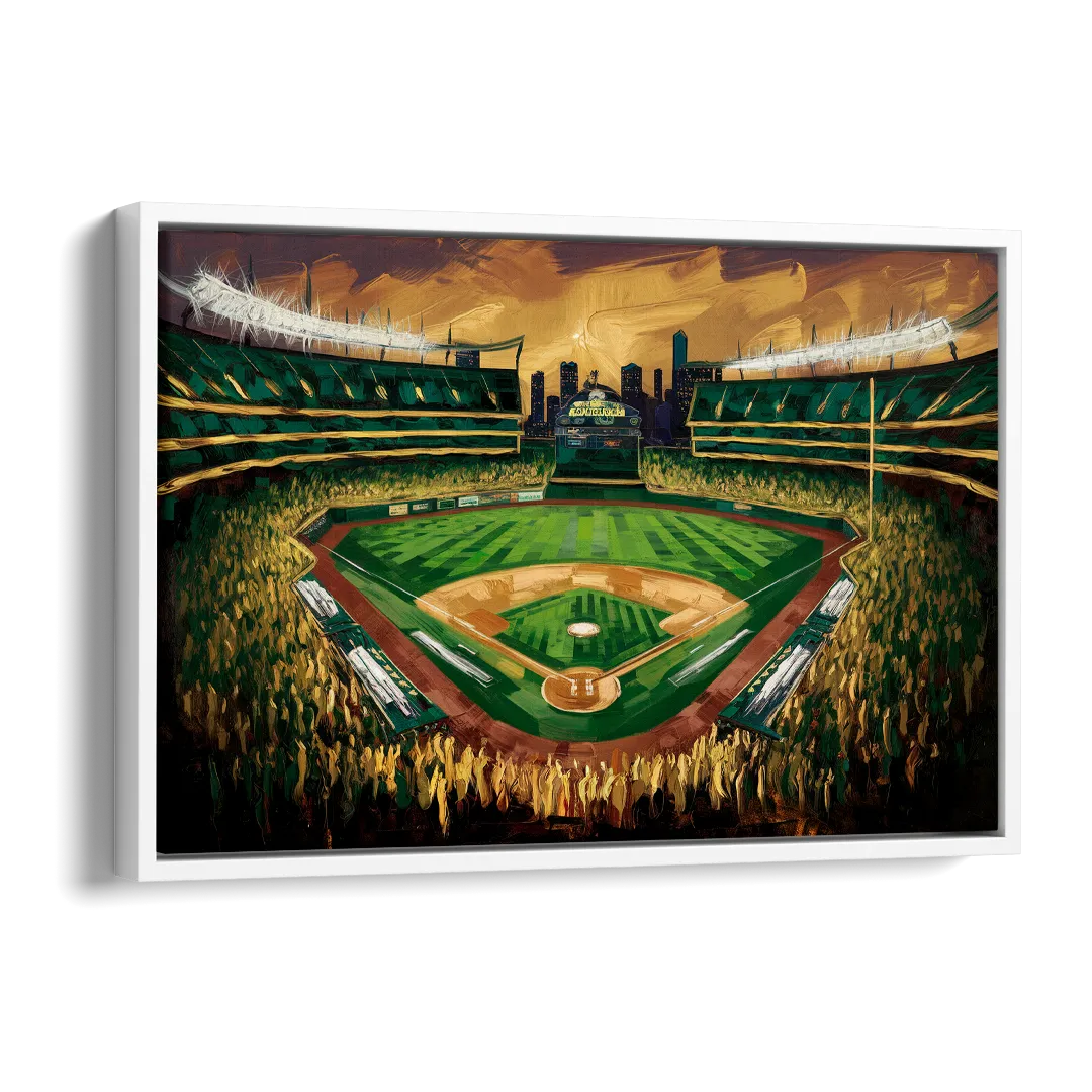Oakland Athletics Stadium Side - White Canvas Wall Art