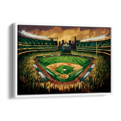 Oakland Athletics Stadium Side - White Canvas Wall Art