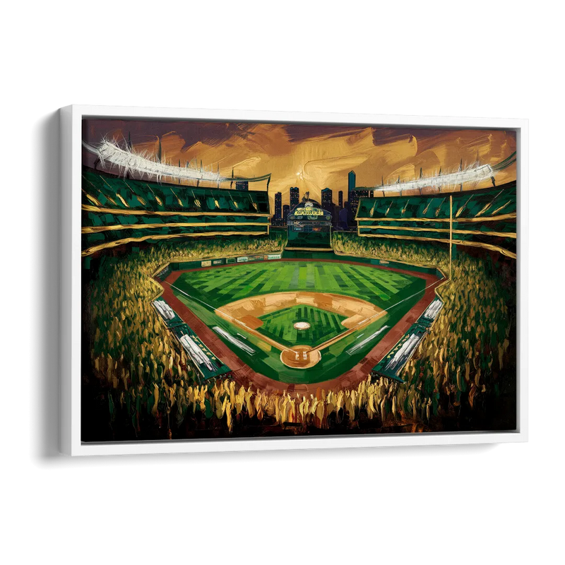 Oakland Athletics Stadium Side - White Canvas Wall Art