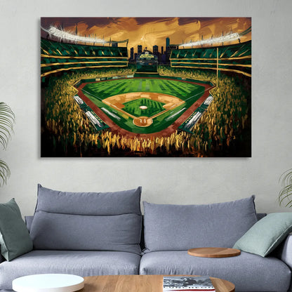Oakland Athletics Stadium Sitting Room - Canvas Wall Art