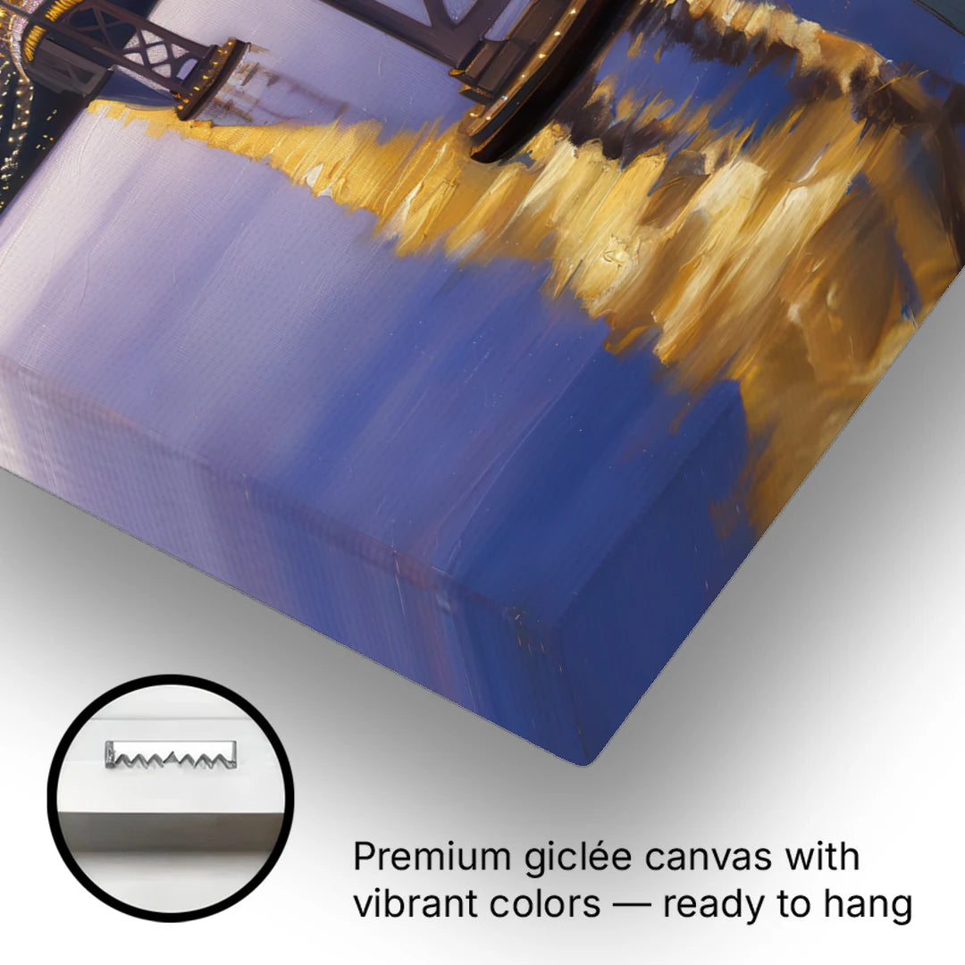 Oakland Bay Bridge View - Canvas Wall Art - Gallery Wrap Corner