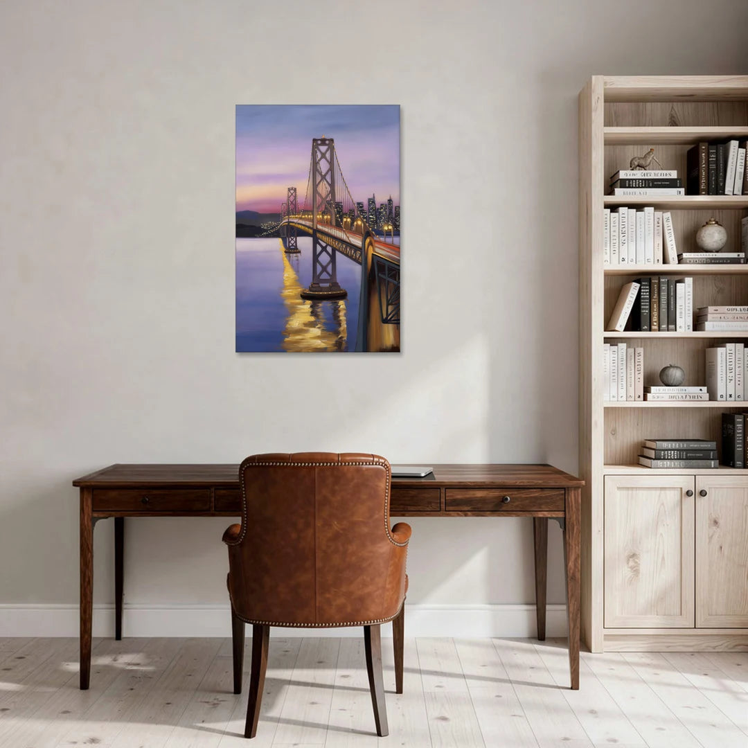 Oakland Bay Bridge View - Canvas Wall Art - Office - 24x36