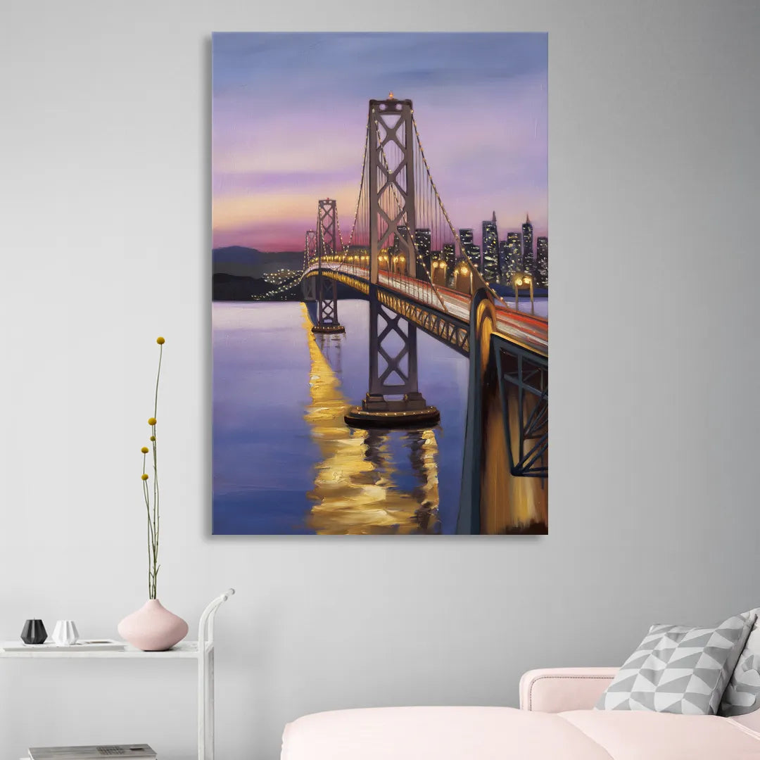 Oakland Bay Bridge View Sitting Room - Canvas Wall Art