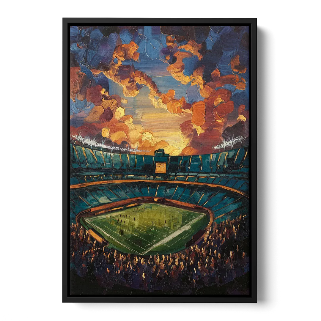 Oakland Coliseum Memories Front - Black Canvas Wall Art
