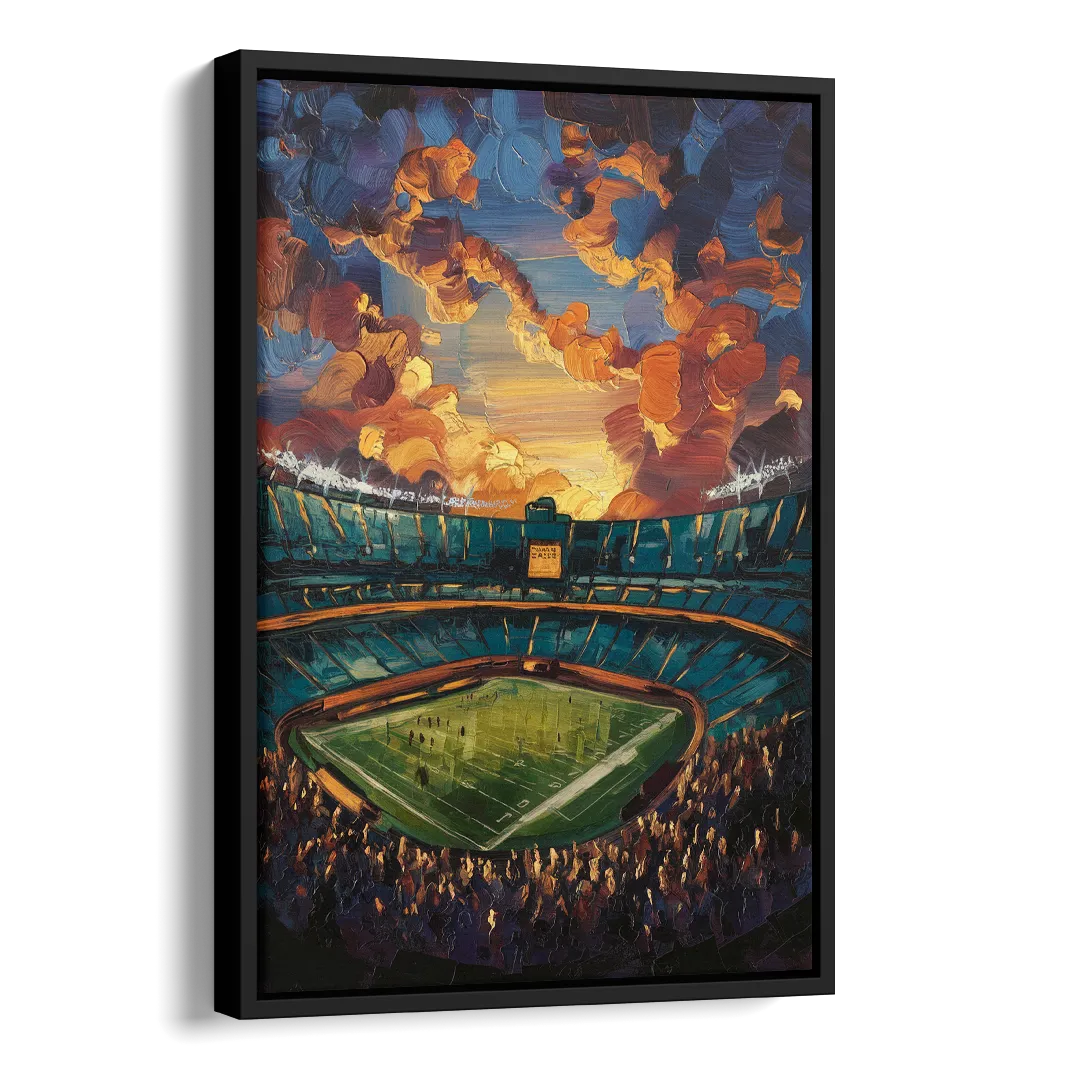 Oakland Coliseum Memories Side - Black Canvas Wall Art