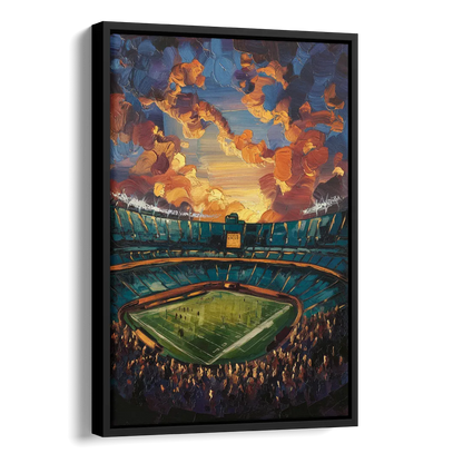 Oakland Coliseum Memories Side - Black Canvas Wall Art