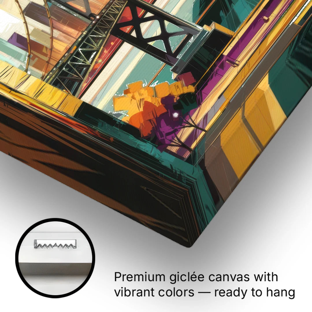 Oakland Downtown Vibes - Canvas Wall Art - Gallery Wrap Corner
