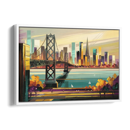 Oakland Downtown Vibes Side - White Canvas Wall Art