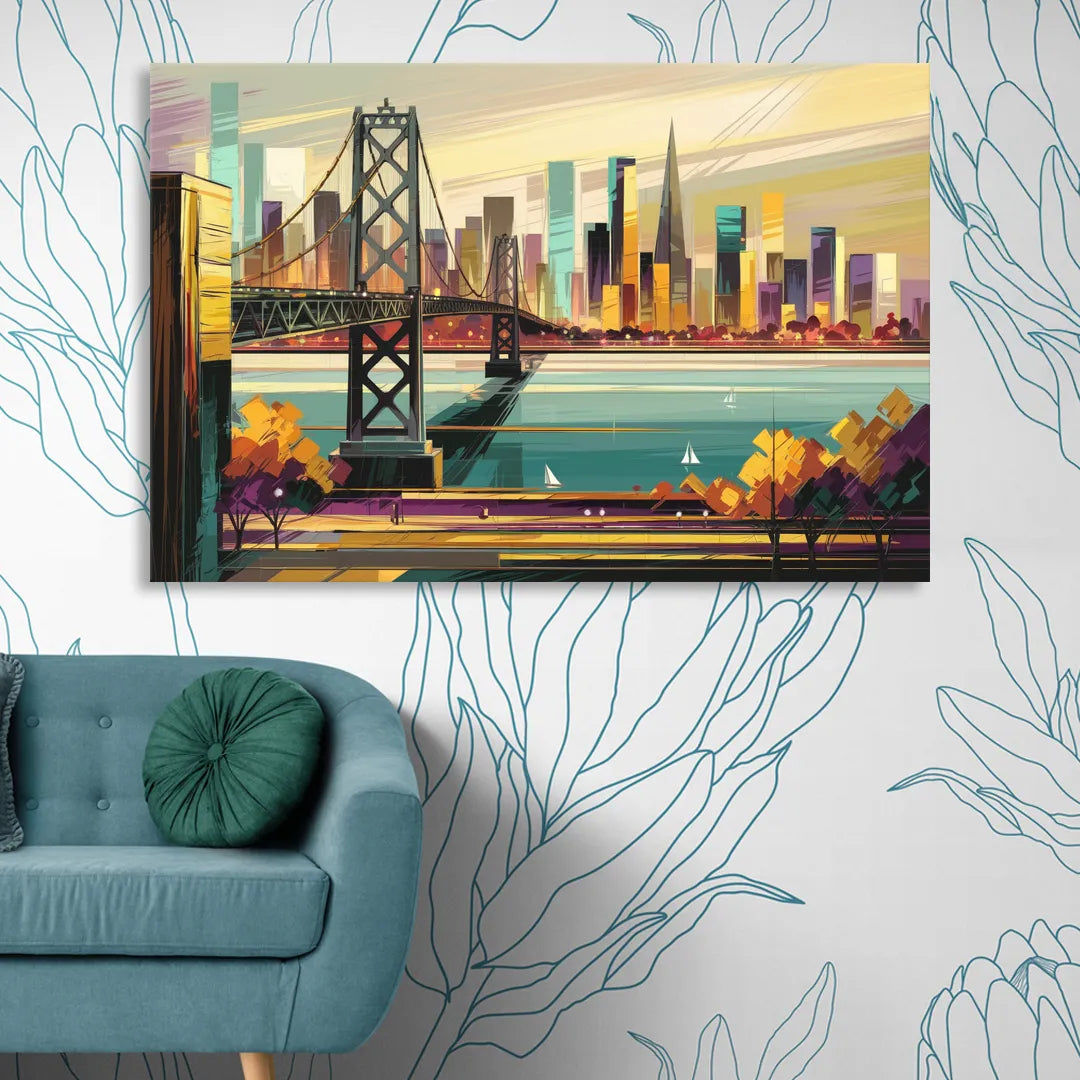 Oakland Downtown Vibes Sitting Room - Canvas Wall Art