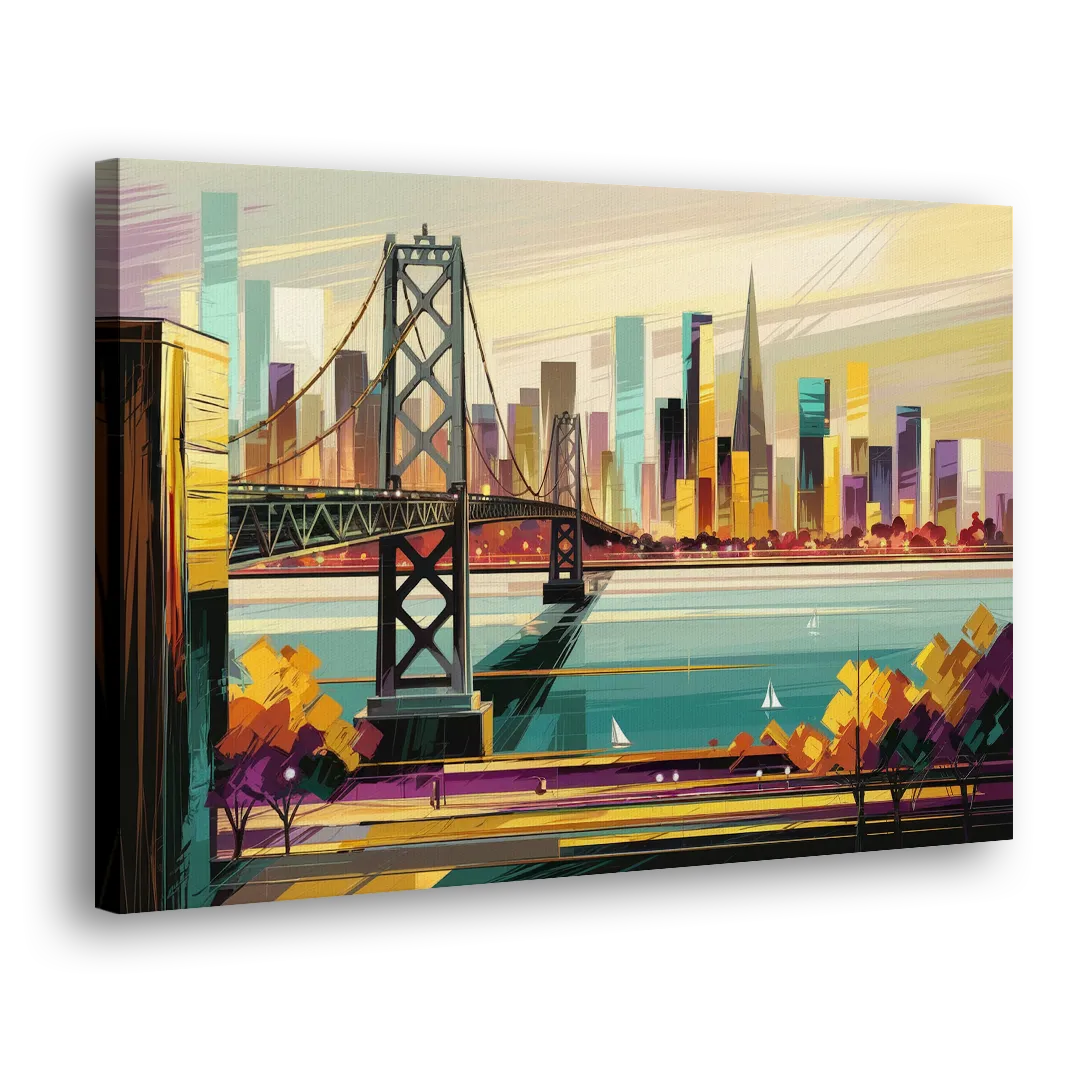 Oakland Downtown Vibes Side - Canvas Wall Art