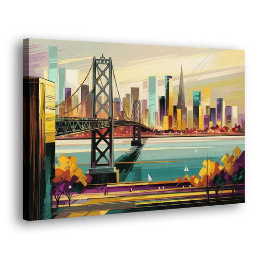 Oakland Downtown Vibes Side - Canvas Wall Art