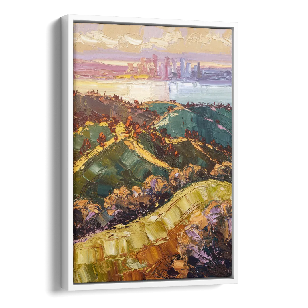 Oakland Hills Panorama Side - White Canvas Wall Art
