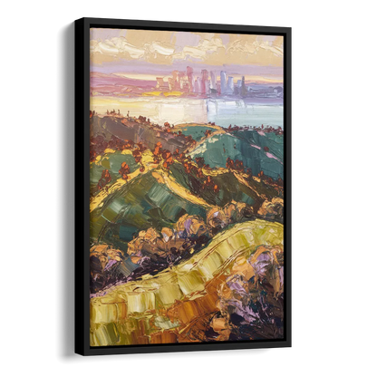 Oakland Hills Panorama Side - Black Canvas Wall Art