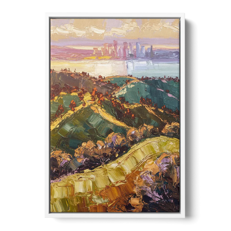 Oakland Hills Panorama Front - White Canvas Wall Art