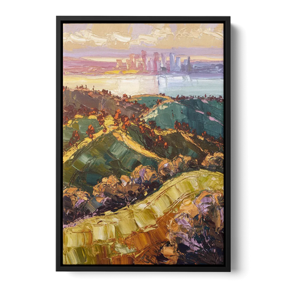 Oakland Hills Panorama Front - Black Canvas Wall Art