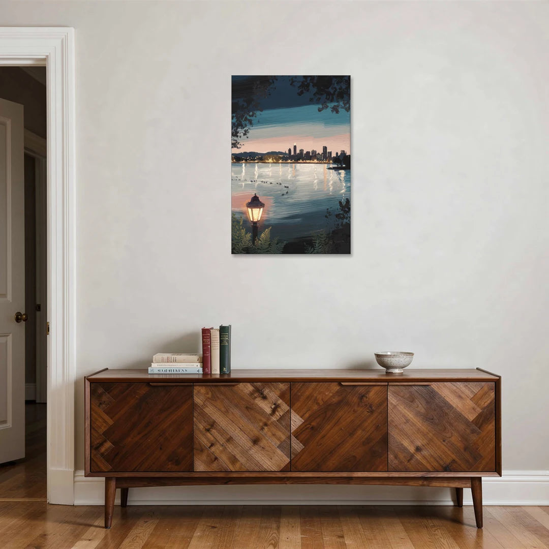Oakland Lake Merritt Reflection - Canvas Wall Art - Coffee Table - 24x36