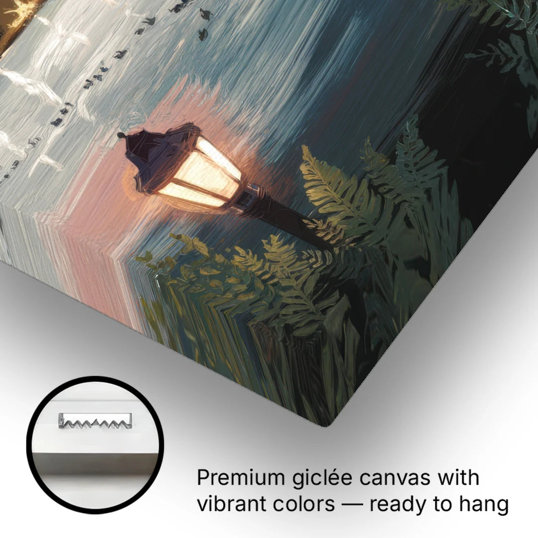 Oakland Lake Merritt Reflection - Canvas Wall Art - Gallery Wrap Corner