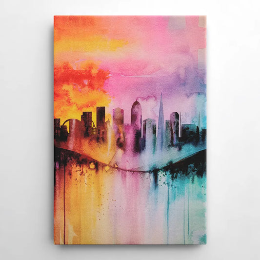 Oakland Skyline Sunset - Canvas Wall Art