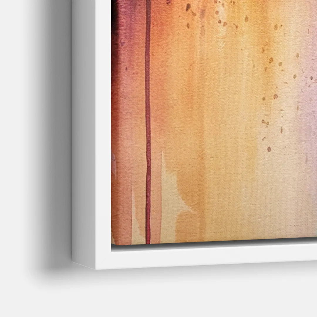 Oakland Skyline Sunset - Close-Up White Frame Canvas