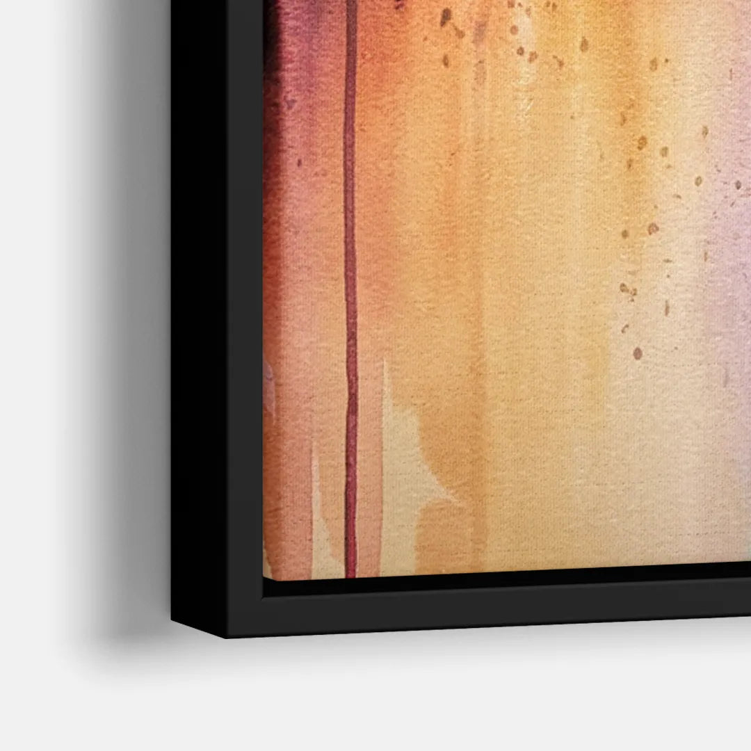 Oakland Skyline Sunset - Close-Up Black Frame Canvas