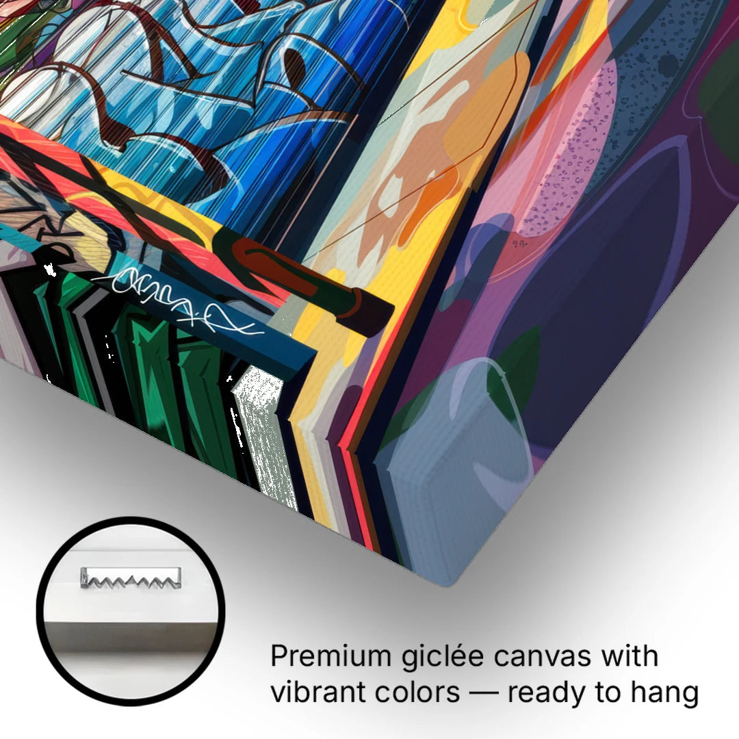 Oakland Street Art Scene - Canvas Wall Art - Gallery Wrap Corner