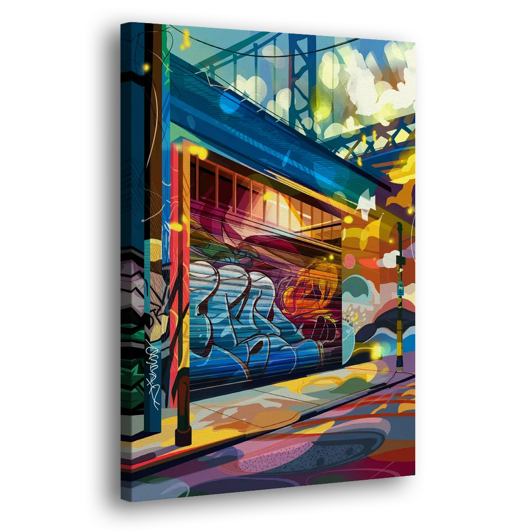 Oakland Street Art Scene Side - Canvas Wall Art