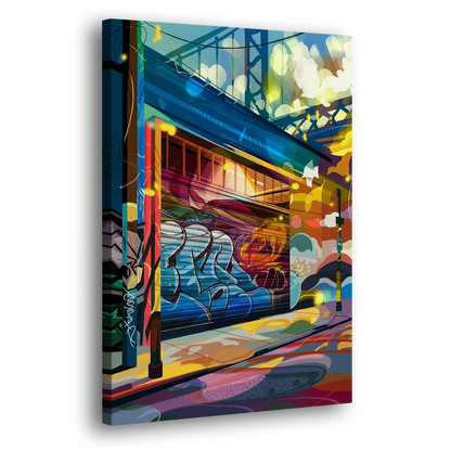 Oakland Street Art Scene Side - Canvas Wall Art