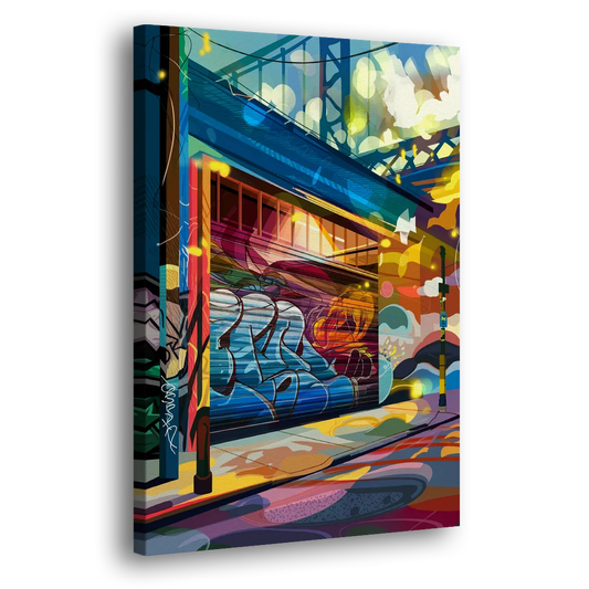 Oakland Street Art Scene Side - Canvas Wall Art