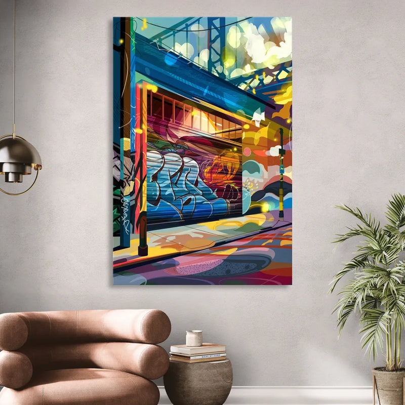 Oakland Street Art Scene Living Room - Canvas Wall Art