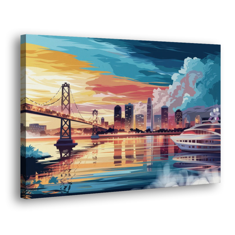 Oakland Waterfront Charm - Canvas Wall Art - Side