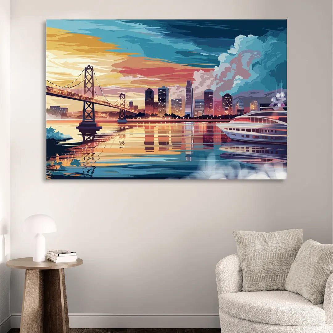 Oakland Waterfront Charm Sitting Room - Canvas Wall Art