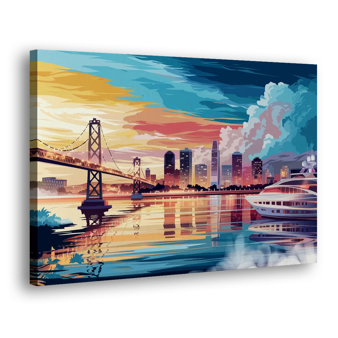 Oakland Waterfront Charm Side - Canvas Wall Art