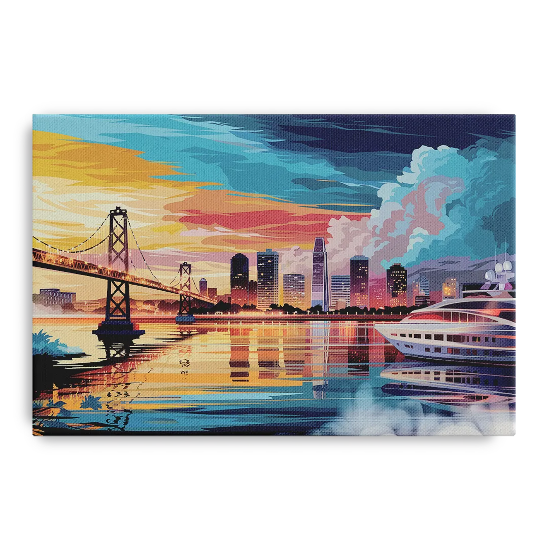 Oakland Waterfront Charm Front - Canvas Wall Art