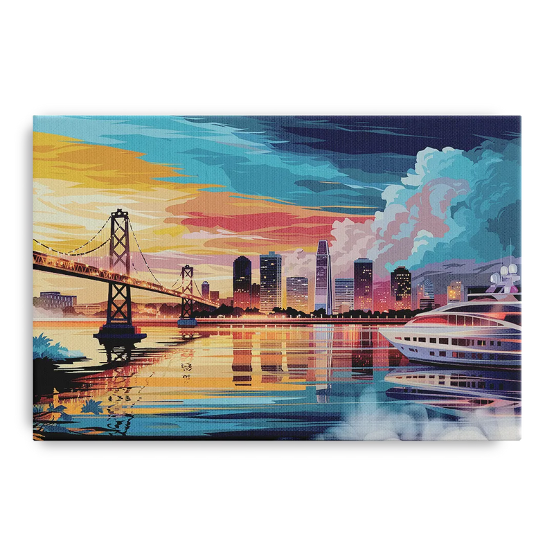 Oakland Waterfront Charm Front - Canvas Wall Art