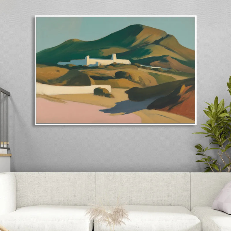 Obispado Hill Vista Sitting Room - White Canvas Wall Art